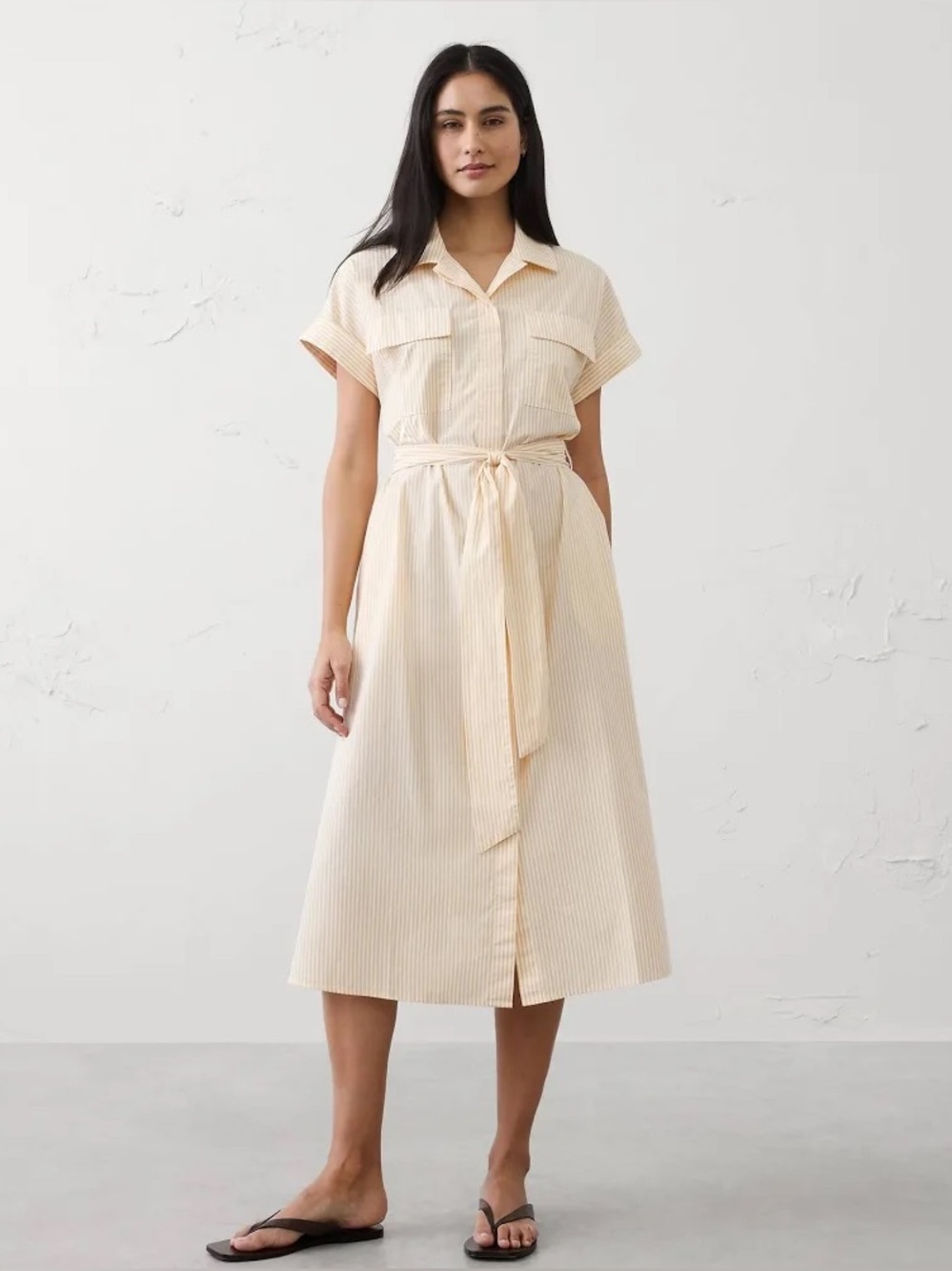 Banana Republic poplin utility midi dress
